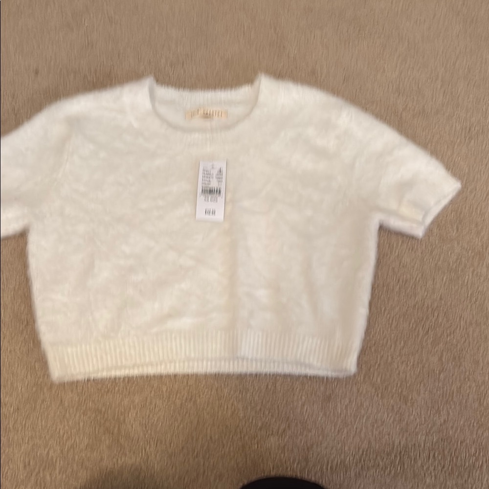 White Short Sleeve Sweater